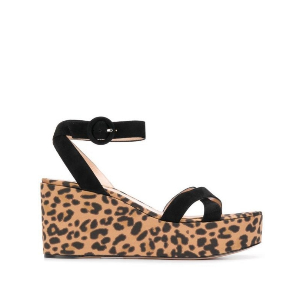 GIANVITO ROSSI Leopard Print Sandals, size 38 - Picture 2 of 9